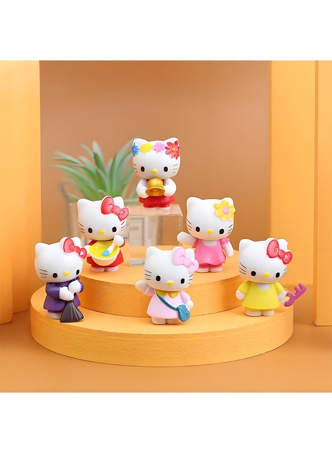 هالو كيتي شخصيات الرسوم المتحركة Kawaii زينة الكعكة للفتيات عيد ميلاد سعيد كعكة القبعات العالية الكرتون موضوع زينة الحفلات - Image 3